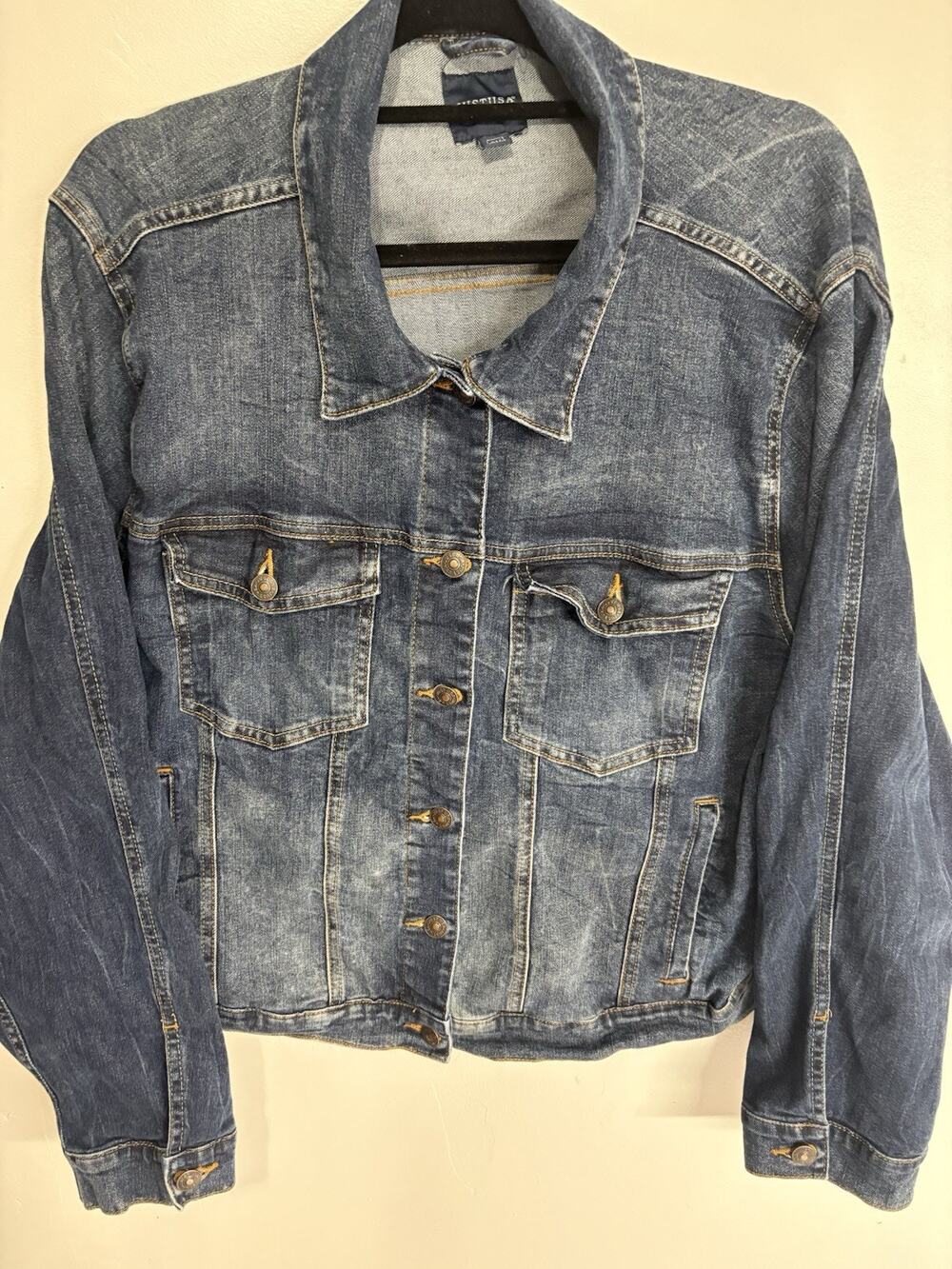 JUST USA Women’s Denim Jean Jacket Size 3X Blue Button Front Trucker Plus